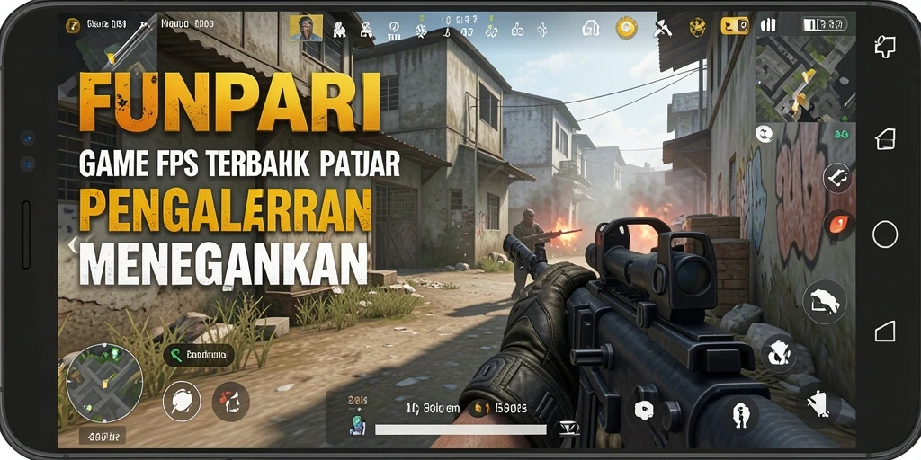 Screenshot menampilkan aksi intens dalam gameplay FUNPARI FPS.