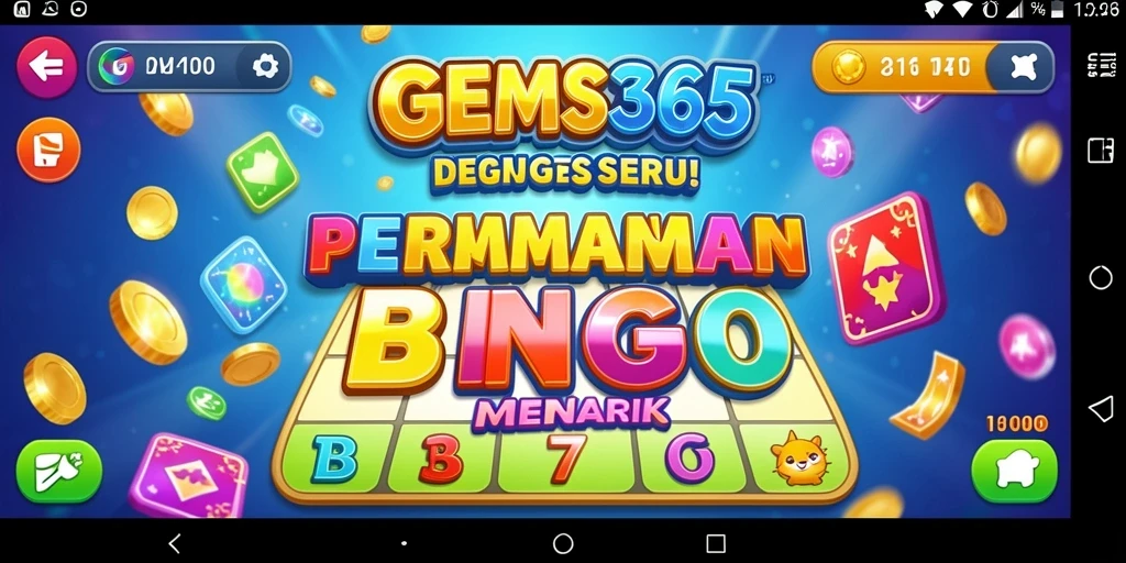 Tampilan gameplay Bingo GEMS365 yang menarik dan interaktif.