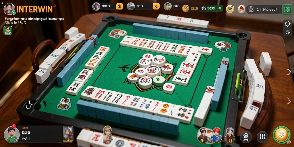 Gameplay <strong>INTERWIN</strong> yang menarik dengan berbagai ubin Mahjong.