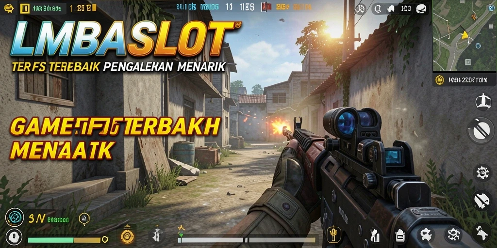Screenshot gameplay LMBASLOT menampilkan aksi FPS yang intens.