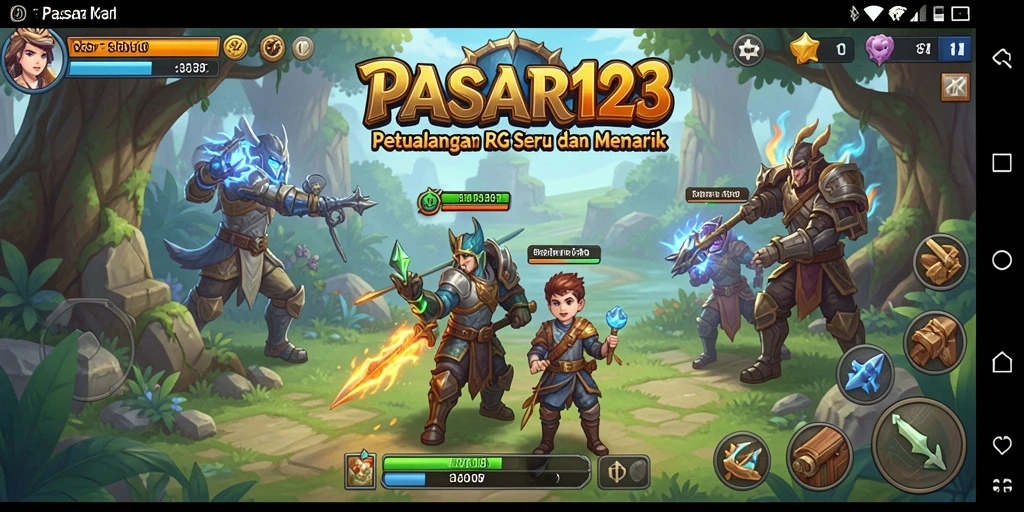 Screenshot dari gameplay seru PASAR123 yang menunjukkan pertempuran epik.