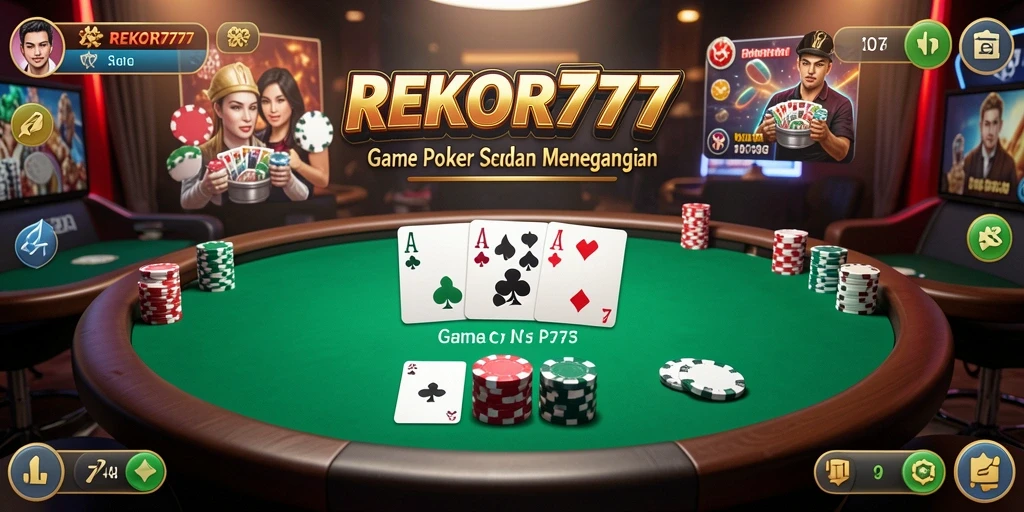 Tampilan gameplay poker yang mendebarkan di REKOR777.