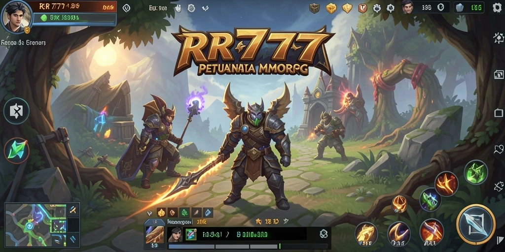 Screenshot permainan RR777 yang menunjukkan aksi pertempuran MMORPG yang seru.