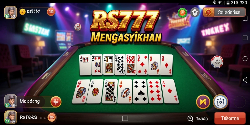 Tampilan gameplay RS777 dengan suasana domino yang menarik.
