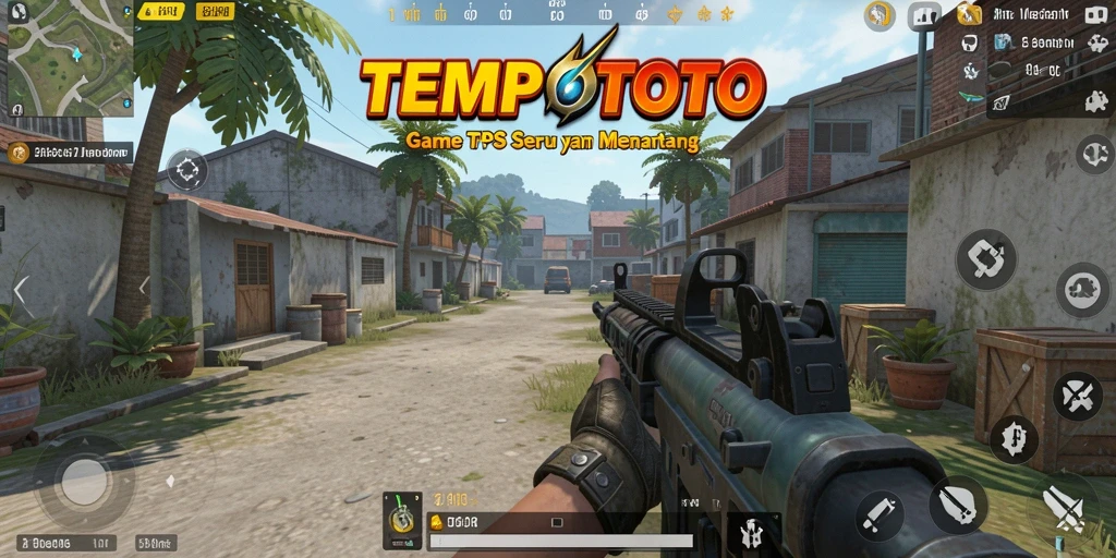 Screenshot TEMPOTOTO menampilkan aksi seru dalam pertempuran TPS.